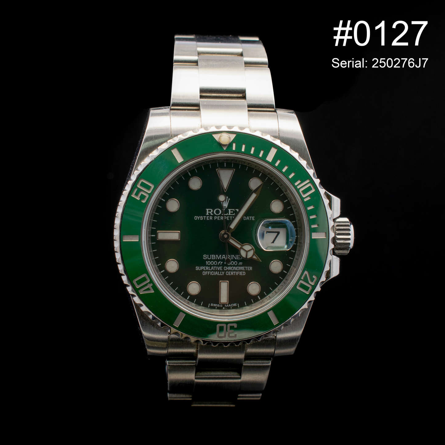 #0127 Rolex Submariner Date “Hulk” | Green Dial & Bezel | Ref. 116610LV