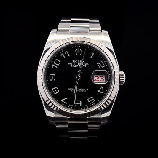 (#085 C-Tier) Rolex Datejust 36mm Black Arabic Dial Model 116234(Needs Pictures)
